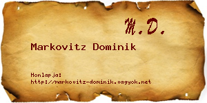Markovitz Dominik névjegykártya
